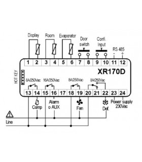 CONTROLER XR170D 230V/8A
