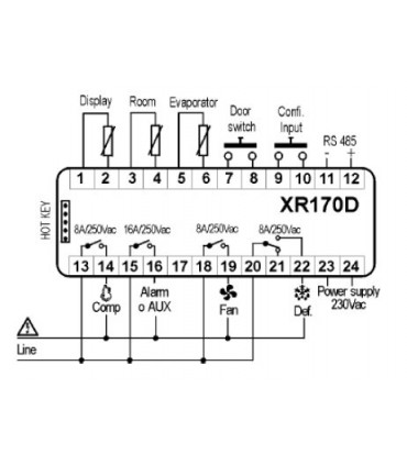 CONTROLER XR170D 230V/8A