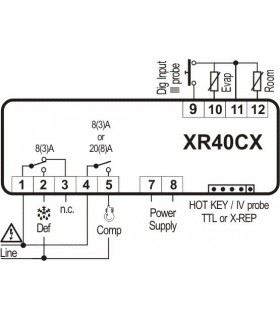 CONTROLER XR40CX 12V/8A DIXELL