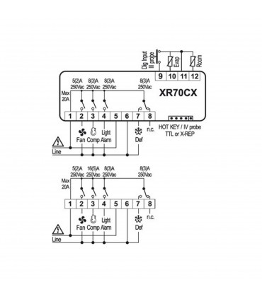 CONTROLER XR70CX 230V/16A
